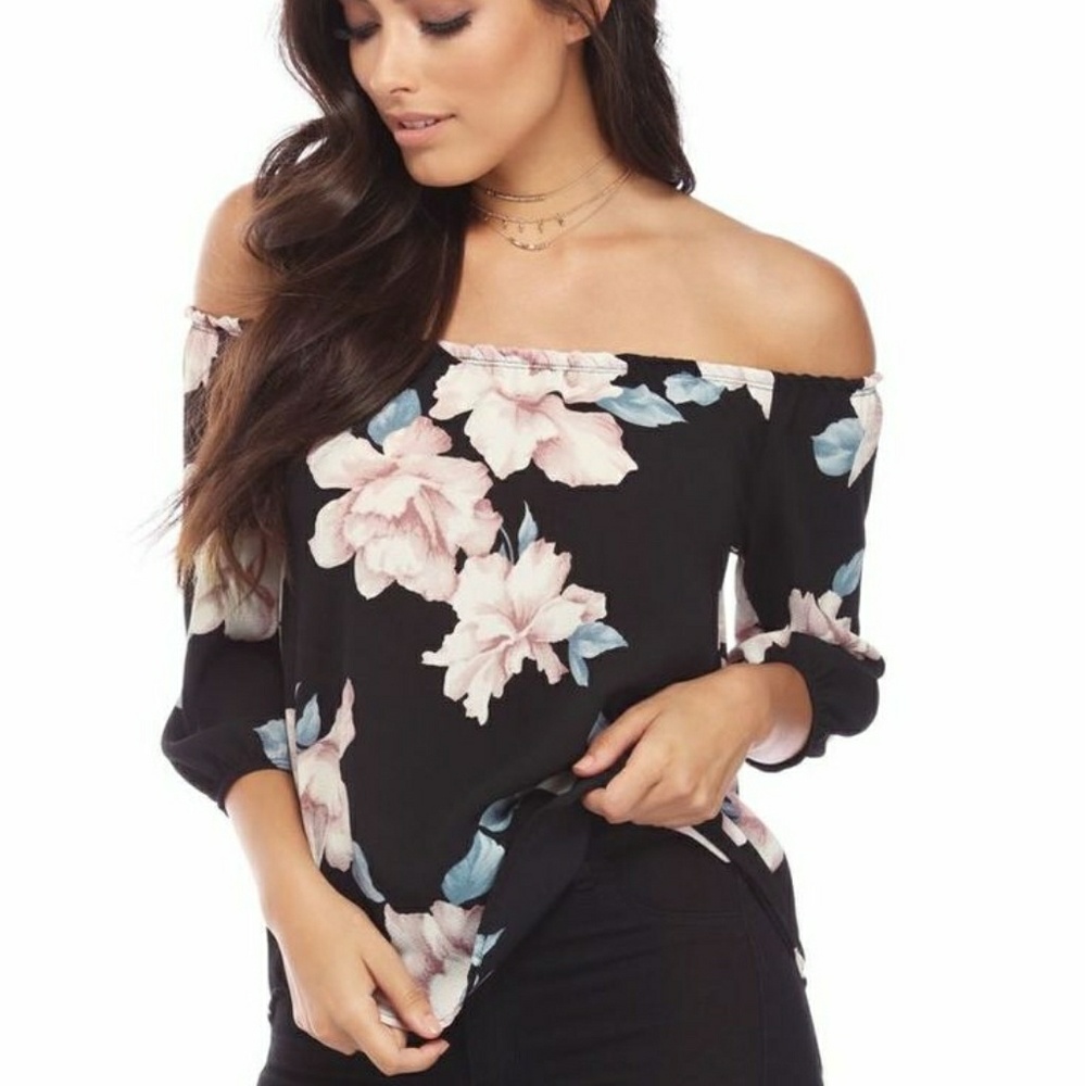 Windsor off the shoulder floral blouse